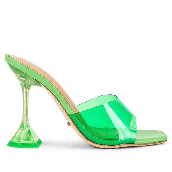 Tony Bianco Serri Sandal in Vinylite & Lime Nappa 9 New Womens High Heels - Picture 1 of 16
